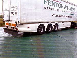 Portatrack used to support a lorry on soft ground